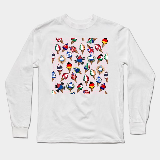 Ice cream flag pattern Long Sleeve T-Shirt by mailboxdisco